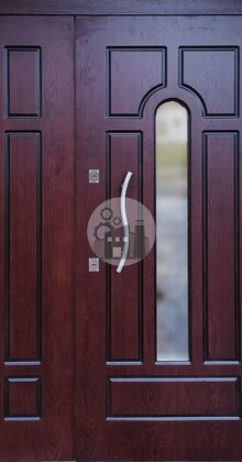 двустворчатая дверь с одним стеклопакетом