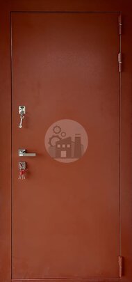Входная антивандальная дверь без глазка, внутри отделка ламинат-ДВ-1250